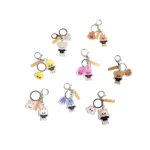 KPOP StrayKids SKZOO Character Keychain Bag Pendant Ornaments Stray Kids Keychain Keyring (SKZOO-8PCS)