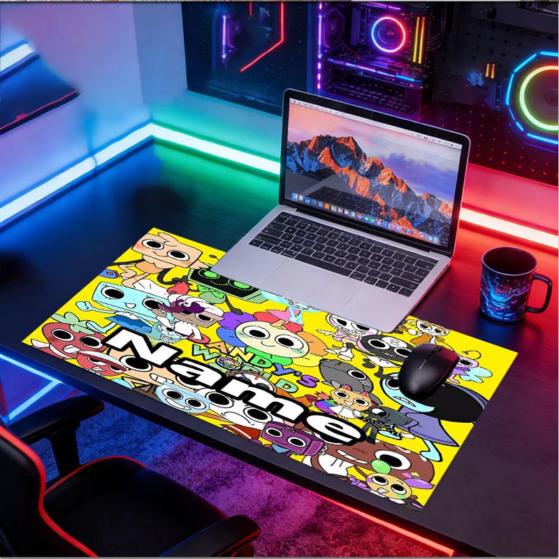 Custom Name Personalized Dandy's World Pattern Mousepad, Laptop PC Desk Mat, Decorative Desk Mat for Home Keyboard Pad Gift