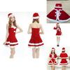 Рождественский костюм Санта-Клауса для взрослых, женский, красное плюшевое платье
