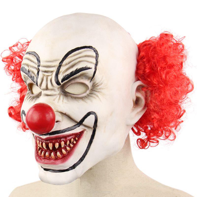 Home Decor Of Halloween Horror Zombie Clown Mask Red Hair Joker Masks Masquerade Party Costume
