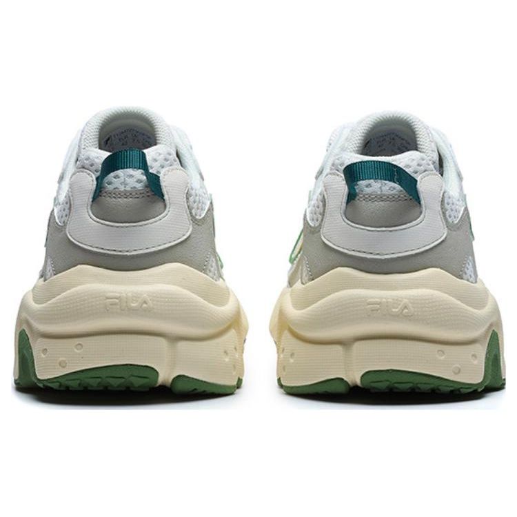 Fila Fusion Енот Ткань Синтетическая Кожа ТПУ Спортивный Комфорт Низкие Повседневные Кроссовки Мужские Сникерсы Белый Зеленый T12M227303FSP
