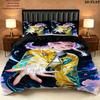 Kpop Demon Hunters Pattern Bedding Quilt Set Quilt Cover Pillowcase Home Birthday Gift(1 * duvet cover + 2 * pillowcase, without core)
