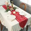 Vintage Table Flag Lace Warp Knitted Table Towel Red Festive Party Table Coffee Table Decoration Table Mat