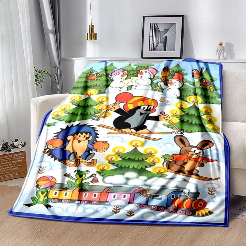 KRTECEK Flannel Blanket Soft Warm All-Season Throw, Design for Camping, Car Travel, Hiking Sofa, Bed, Office Perfect Gift for Parties