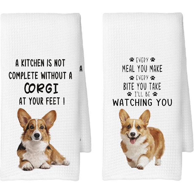 Long-Haired Dachshund Kitchen Towels Set of 2, Dog Gifts for Women, Dachshund Gifts, Dog Lover Mom Gift Tea Towels Kitchen Hand Towels 16x24 Inch for