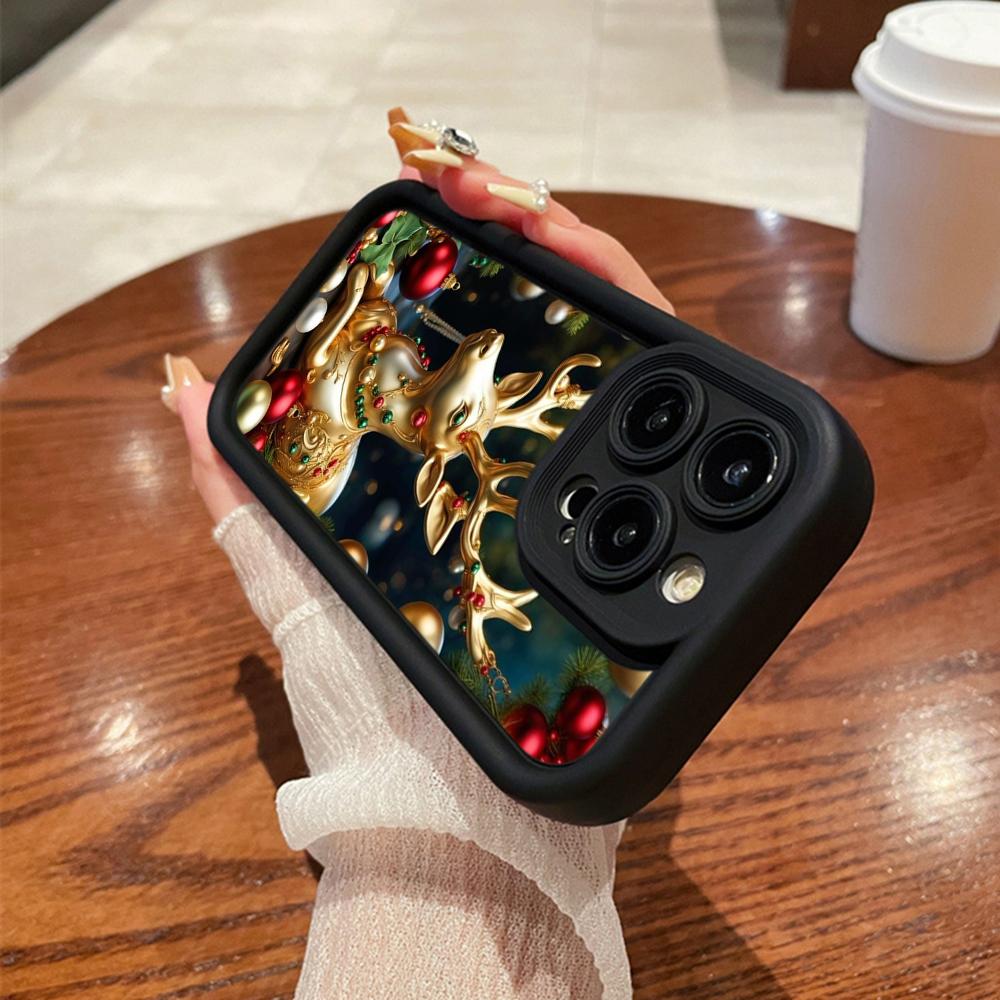 N105 рождественские и новогодние арт-мягкие чехлы для телефонов Angel Eyes для iPhone 16 15 14 13 11 Pro Max 8 7 6s Plus 12 mini XR XS Max SE противоударный чехол