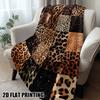 1 шт. Ультрамягкий фланелевый плед с леопардовым принтом - Плюшевый всесезонный плед коричневого/черного/бежевого/белого/серого/синего цвета