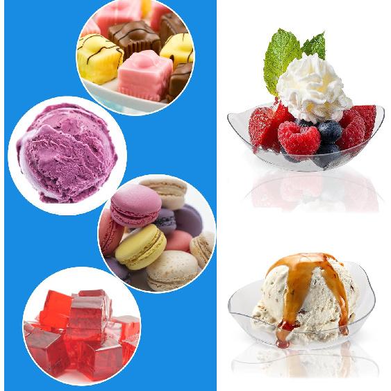 100 Pcs Dessert Plates, Mini Clear Disposable Dessert Bowls, Oval Plastic Ice Cream Cups Appetizer Tray, Sauce Dish/Bowls, Tomato Sauce, Salad