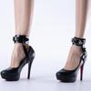 2Pcs Punk Women Adjustable Black Pu Leather Ankle Harness With Buckle Straps Gothic Foot Accessories For Cosplay Party