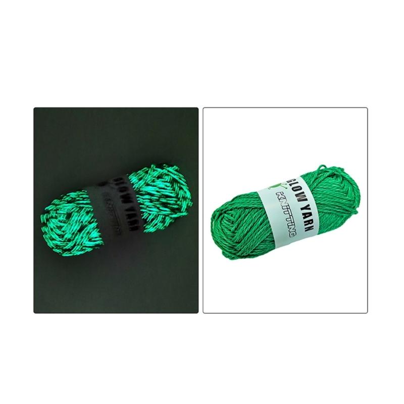 2 рулона пряжи Glow in The Dark полиэстеровая пряжа 55 ярдов в рулоне пряжа для вязания крючком X3UC
