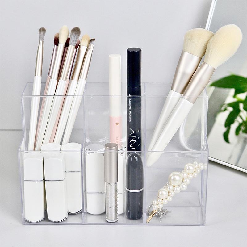 Прозрачный акриловый органайзер для карандашей без печати, органайзер для студенческих канцелярских принадлежностей, простой персонализированный настольный ящик для хранения