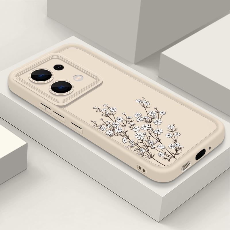Мягкий силиконовый чехол с маленьким цветочным узором для Xiaomi 13T Poco F6 X6 Pro X5 Redmi Note 13 Pro 12 11 10, защита объектива, противоударный чехол для телефона