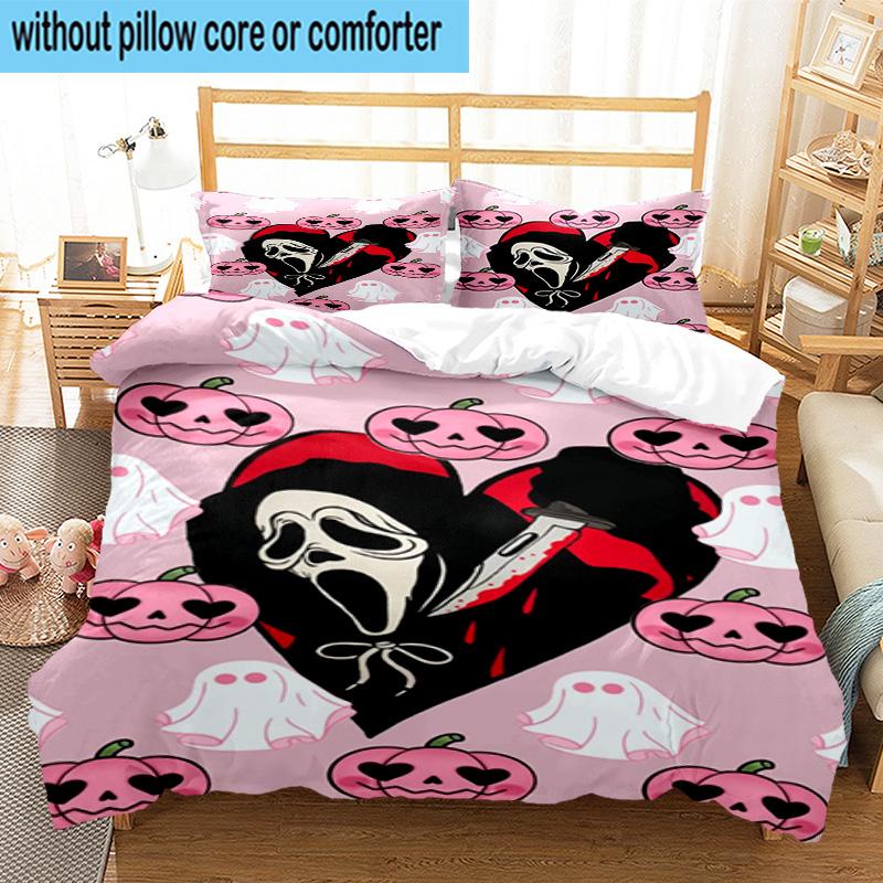 3PCS Horror Movie Characters 3pcs Bedding,Including 3PCS Duvet Cover And 2pcs Pillowcases Perfect for Christmas,Ideal for Bedroom, Dormitory