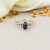 Amethyst Gemstone 925 Sterling Silver Pear Shape Handmade Jewelry Ring For Women