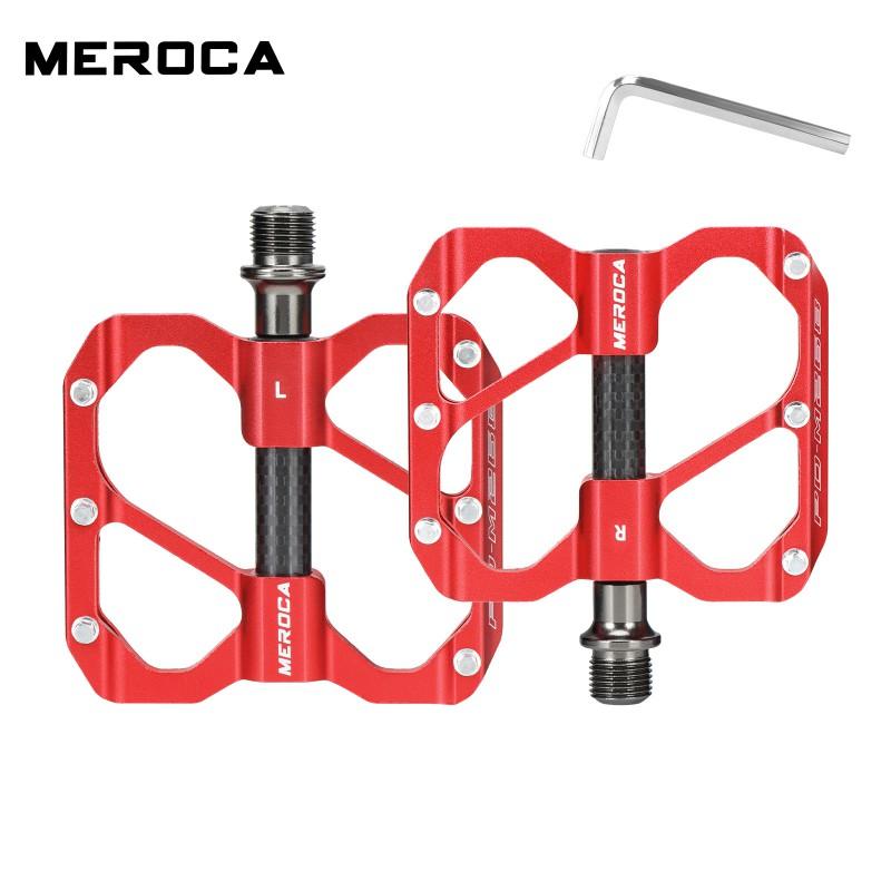 MEROCA Bicycle Pedals Mountain Road Folding Bike 3 Sealed Bearings Aluminum Alloy Carbon Tube