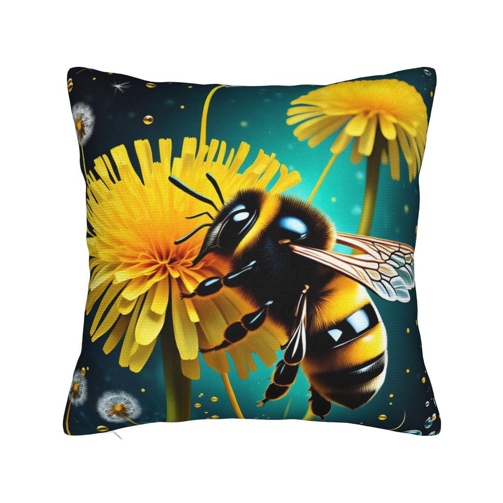 Pillow Case Bee And Flowers Soft Pillow Cover For Sofa Home Decor Morden Pillowcases
