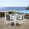 Garden Furniture Set Modulo T 4 / 8 + F 4 Full Glass White Wilsa Garden