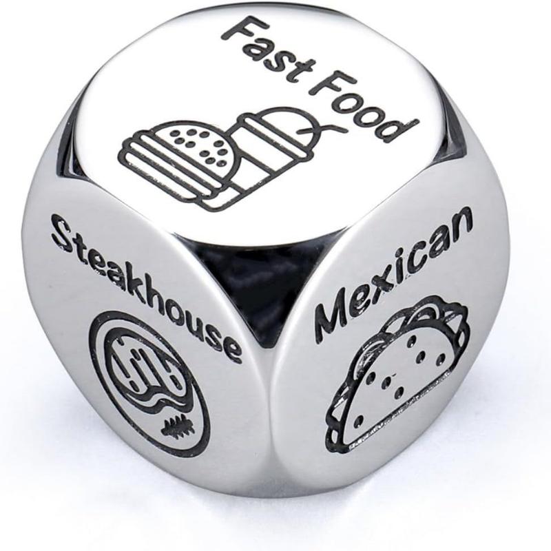 1 шт., кубики для принятия решений на вынос, креативные игральные кости для ужина, из нержавеющей стали, прибор для принятия решений, подарки на день Святого Валентина для женщин и мужчин