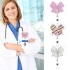 Bow Badge Reel for ID Card Badge 360 Degree Rotation Clip Sparkling Non-Slip Retractable Badge Holder Clip for Doctor Nurse Medical Staff Office