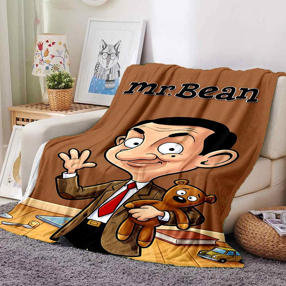 1pc Mr Beans Video Adventures flannel Blanket for Super Soft Cute Comfort Blanket for Travel Bedding Couch Sofa Blanket Y73044