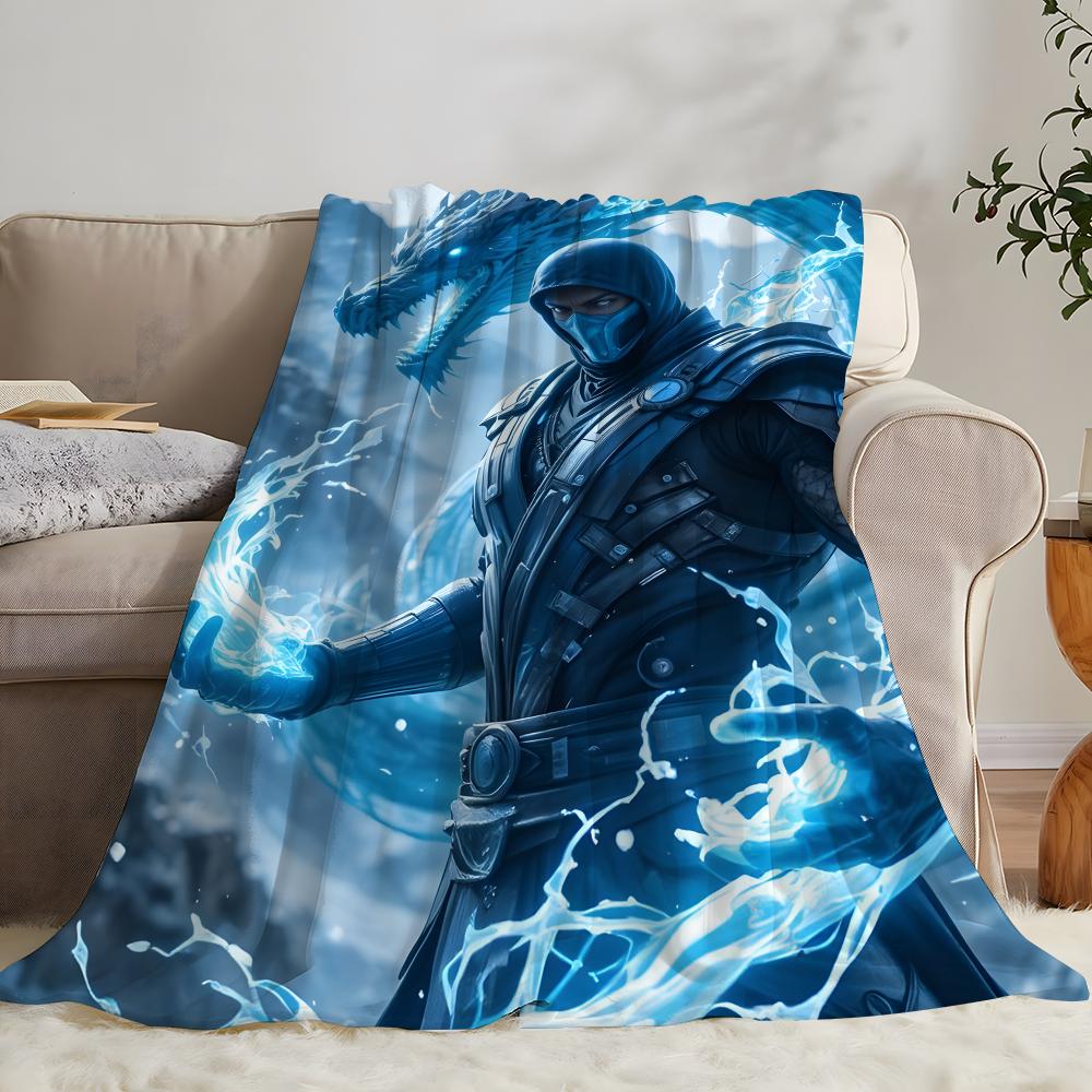 POPULAR Mortal KombatS Throw Soft Coral Fleece Blanket 310gsm Fluffy Warm Throw for Sofa Bed Couch Bedroom Decor