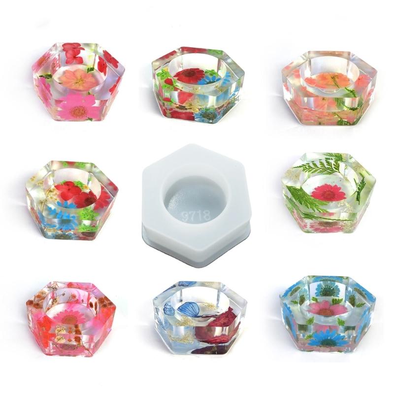 Винтажный шестиугольный подсвечник, силиконовая форма, стильный и прочный подсвечник, полимерные формы, идеально подходящие для поделок ручной работы