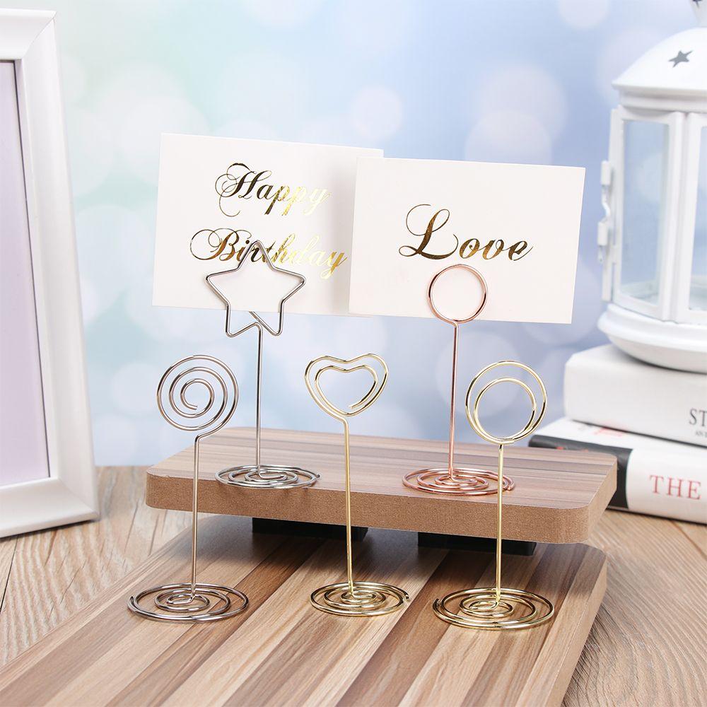 Supplies Paper Clamp Desktop Decoration Place Card Photos Clips Clamps Stand Table Numbers Holder