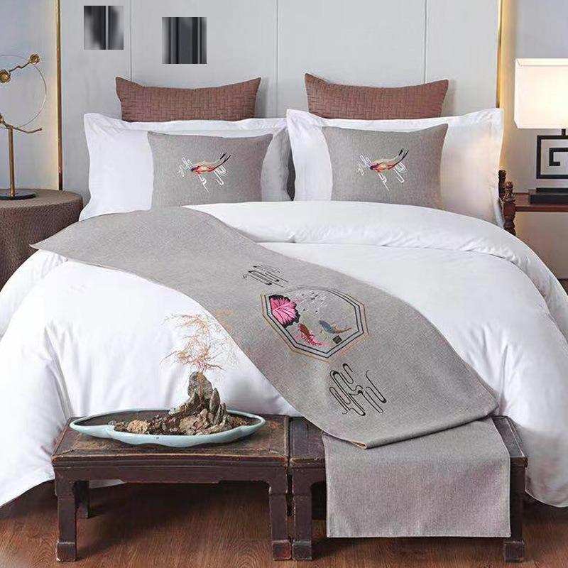 Европейский стиль бегунки роскошная вышивка кровать флаг бросить бегун свадебный номер отель украшение дома кровать хвост полотенце наволочка