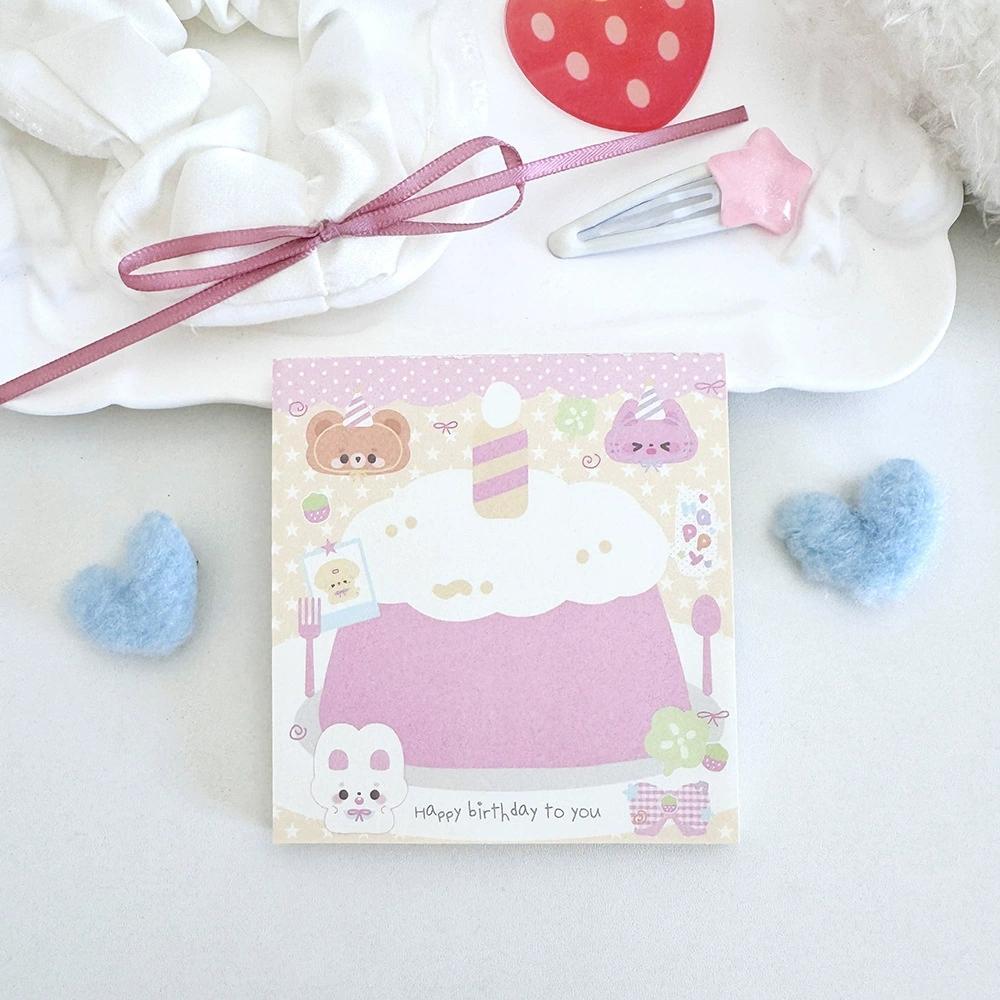 MINKYS 50 Sheets Kawaii Rabbit Cake Square Memo Pads Paper To Do List Journal Note Paperlaria DIY Material Stationery