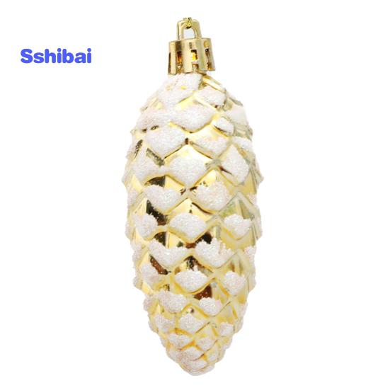 5 шт./кор., рождественские висячие сосновая шишка, блестящие многоразовые небьющиеся украшения для рождественской елки, пластиковые сосновые шишки, украшение для вечеринок