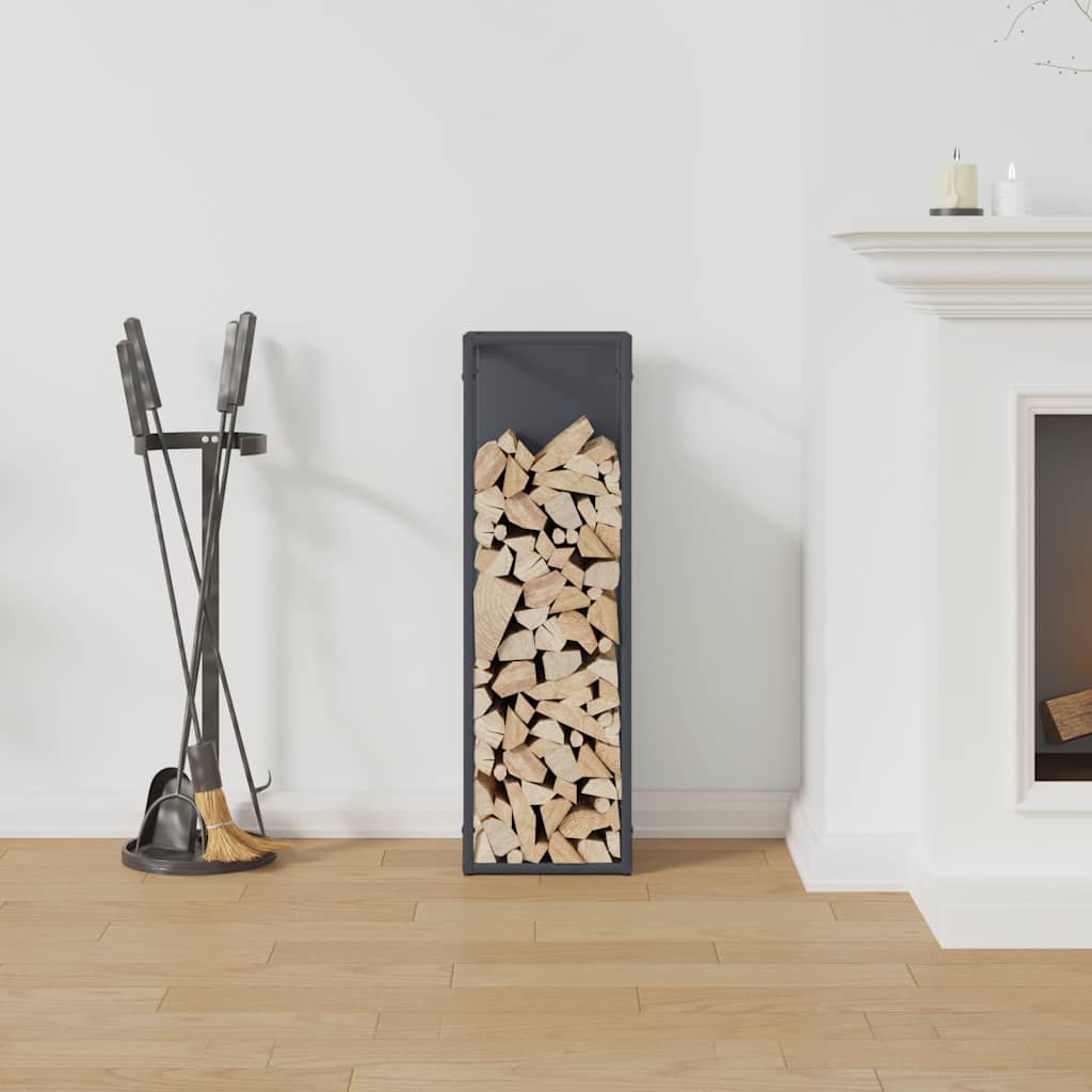 Firewood Rack Anthracite Grey 25 x 25 x 80 cm Cold Rolled Steel