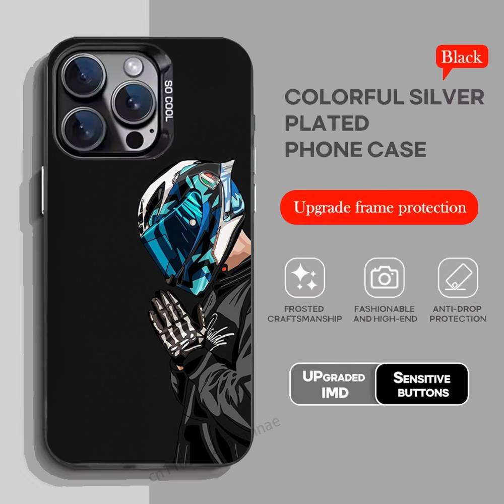 Чехол для телефона для мотоциклиста для iPhone 15 16 Pro Max Air SE 11 13 Pro 14 Plus 12 11Pro 15Pro Max 16e