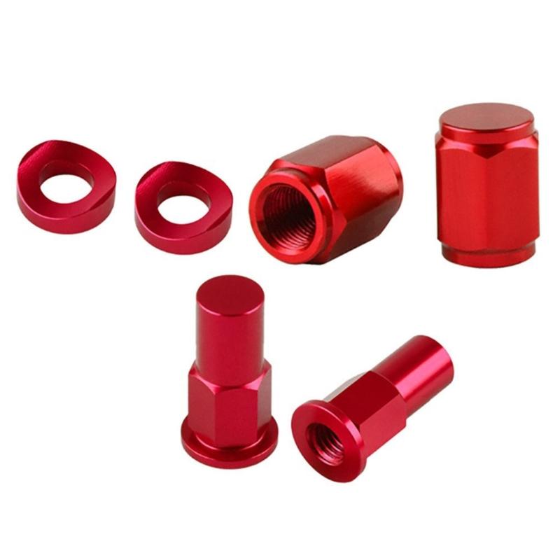 Motorcycle Universal Aluminium Tire Valves Stem Lock Nut Caps Spacer Kits