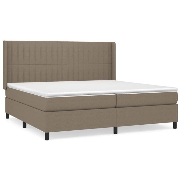 Maison Exclusive - Sommier à lattes de lit avec matelas Taupe 200x200 cm Tissu