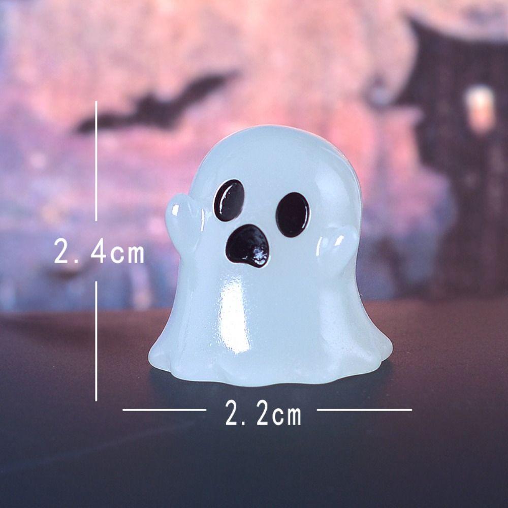 Cartoon Halloween Luminous Ghost Figurines Pumpkin Owl DIY Noctilucent Ghost Ornaments Resin Crafts Festival