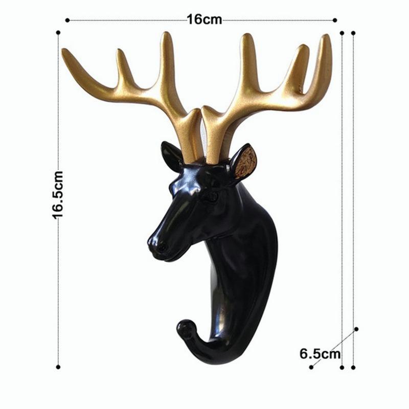 Крючок в виде головы оленя с изображением животных, настенная вешалка, вешалка для одежды, держатель для ключей, декор, ключи, одежда, шляпа, настенная вешалка