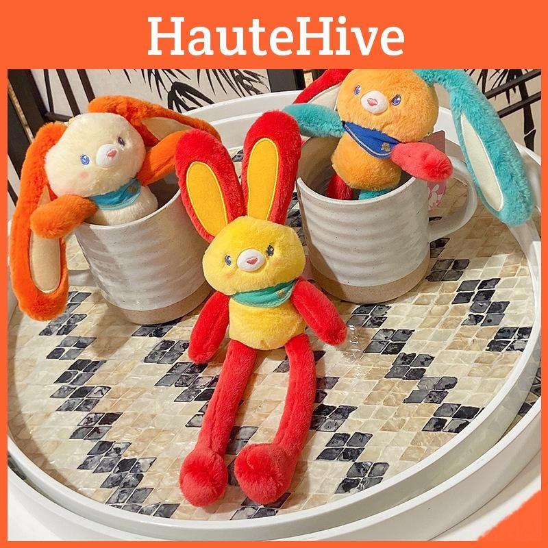 Originality Ethnic Jinnew Style Rabbit Plush Keychain Pendant With Movable Ears