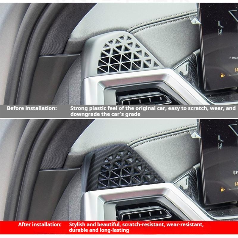 ABS Carbon Style For BMW X5 X6 X7G05 G06 G07 -2025 Car trument Side Air Condition Outlet Frame Cover Interior Accessories