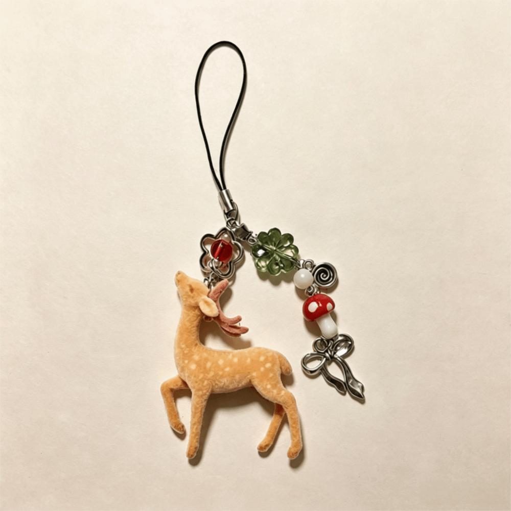 11.5cm Length Deer Keychain Handmade Keychain Pendant Adorable Fawn Phone Charms