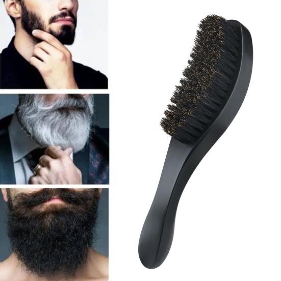 Wave Brush Men Styling Wooden Beard Brush Bristle Hair Brush Beard Styling Accessory for Home Salon Travel