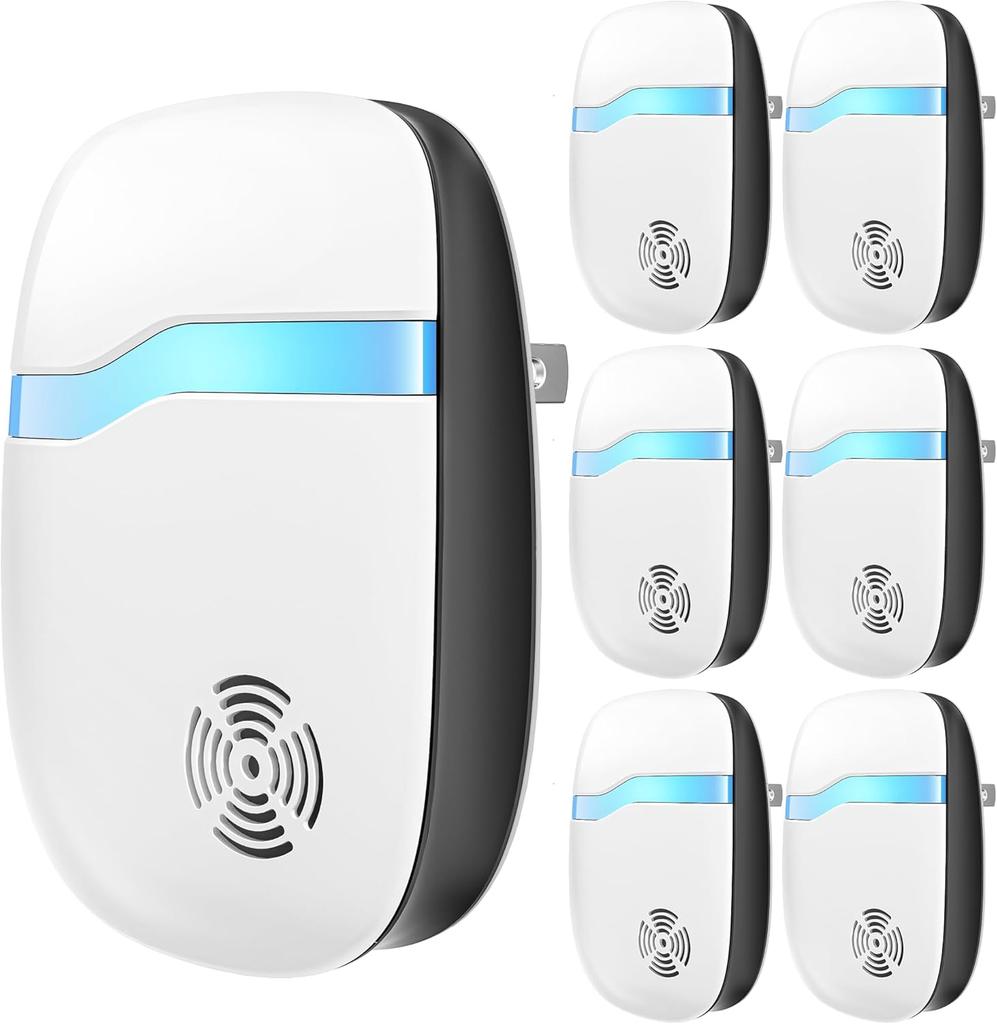Ultrasonic repellent , Anti,rats, spiders, ants and cockroaches(6 Pack) White