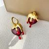 Acrylic Retro Earrings Metal Irregular Heart Earrings Solid Color Heart Shape Droplets Earrings