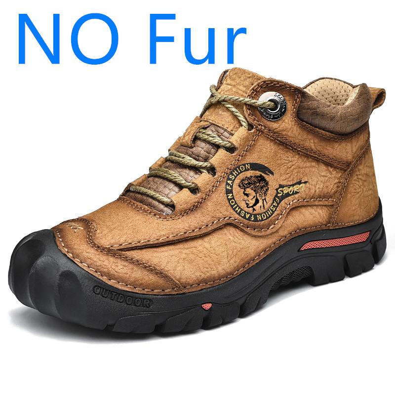 High Quality New Outdoor Men's Boots Snow Boots Men Genuine Leather Casual Shoes Men Travel Climbing Hiking Warm Winter Boots
