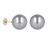 [Q2624] - Gold-plated 'Perla' Golden Gray Earrings - 16 Mm