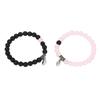 1 Pair Couple Bracelets Alloy Glass Beads Connection Heart Matching Beaded Bracelet