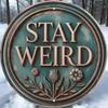 Забавная винтажная жестяная табличка Stay Weird (Оставайся странным) Настенный декор для дома Хэллоуина Ванной Комнаты Спальни Кухни