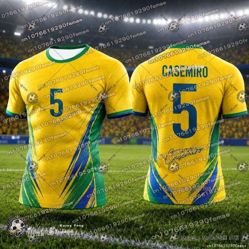 2026 New Neymar And VINI JR 3D Printed Sports T Shirt Men Kids Summer Breathable Quick Dry Soccer Tee Casual Outdoor Top