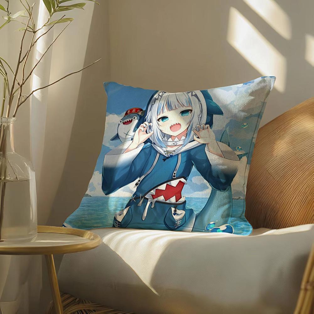 Kawaiianimehololivegawrgura Pillow Case Pillowcase, Double-Sided Printed, Sofa Cushion, Bedroom Headboard