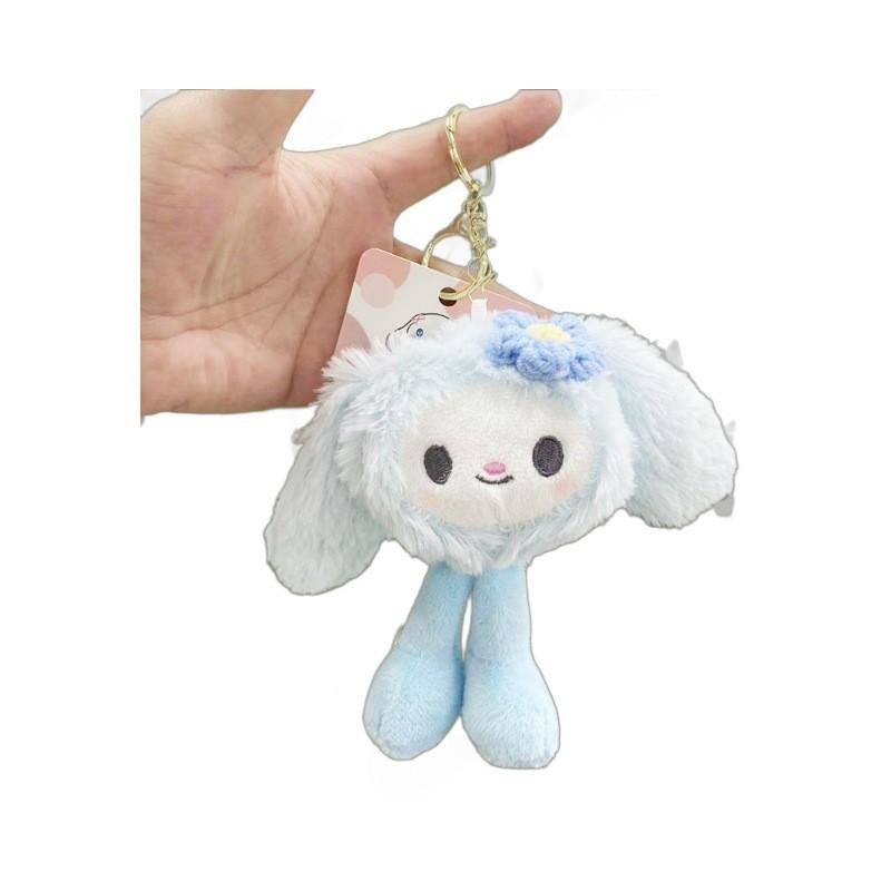 Мягкая и приятная на ощупь плюшевая кукла-брелок в виде мультяшного кролика, идеально подходящая в качестве аксессуара для рюкзака
