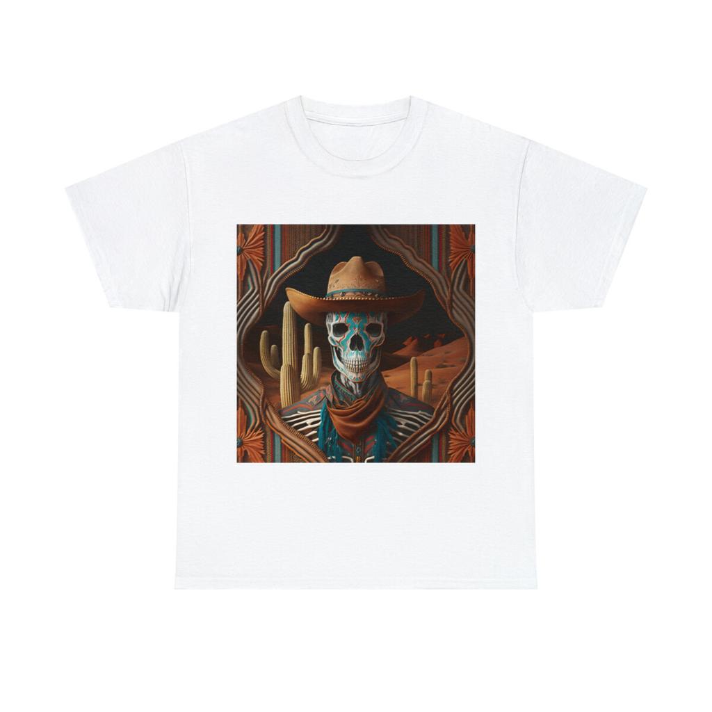 Day of The Dead T Shirt Aztec Southwestern Cowboy Native Navajo Skull Scary